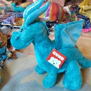 Gund plush teal dragon
